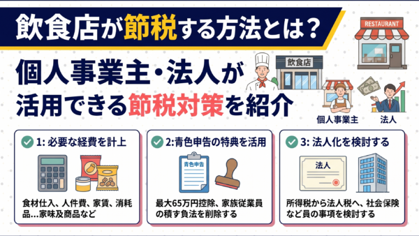 飲食店が節税する方法とは？個人事業主・法人が活用できる節税対策を紹介