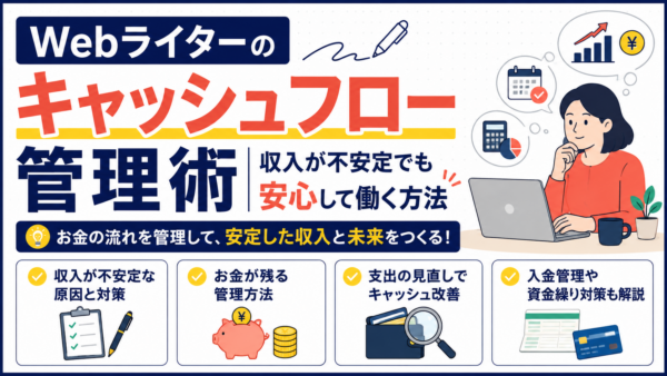 Webライターのキャッシュフロー管理術｜収入が不安定でも安心して働く方法