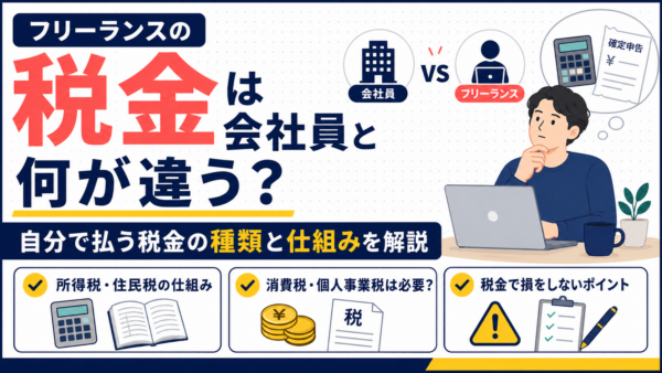 フリーランスの税金は会社員と何が違う？自分で払う税金の種類と仕組みを解説
