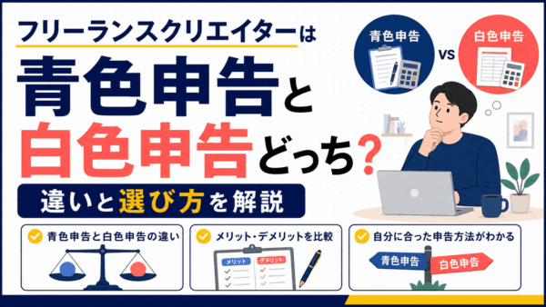 フリーランスクリエイターは青色申告と白色申告どっち？違いと選び方を解説