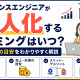「フリーランスエンジニアが法人化するタイミングはいつ？売上・所得の目安」を解説するアイキャッチ画像