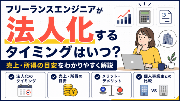 フリーランスエンジニアが法人化するタイミングはいつ？売上・所得の目安を解説