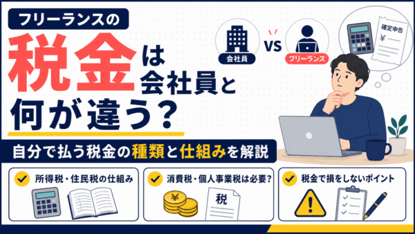 フリーランスの税金は会社員と何が違う？自分で払う税金の種類と仕組みを解説