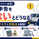 「軽貨物ドライバーが確定申告をしないとどうなる？無申告のリスクと対処法」を解説するアイキャッチ画像