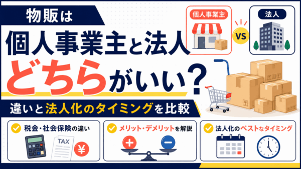 物販は個人事業主と法人どちらがいい？違いと法人化のタイミングを比較