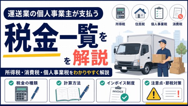 運送業の個人事業主が支払う税金一覧｜所得税・消費税・個人事業税を解説