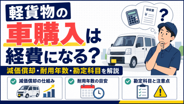 軽貨物の車購入は経費になる？減価償却・耐用年数・勘定科目を解説