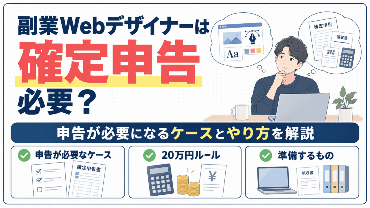 副業Webデザイナーの確定申告が必要なケースの解説図